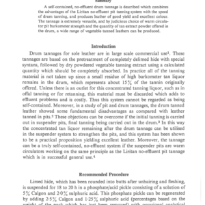 The Liritan Semi-Rapid Sole Leather Tannage