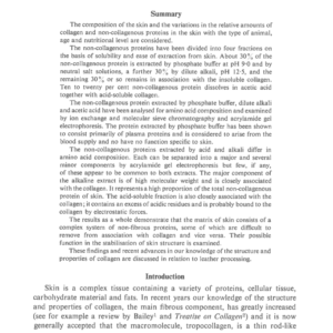 The Non-Collagenous Proteins of Skin - Their Characterisation and Significance in Leather Processing