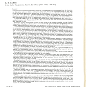 The Temporary Preservation of Sheepskins: Trials with Vantocil lB