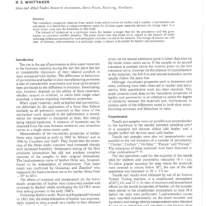 The Viscoelastic Properties of Leather and Poromerics