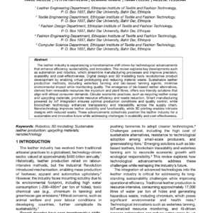 Review of Technological Advancements in Leather Industry