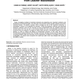 Investigation of the Usage Potential of Enzyme-Linked Polymers in Different Morphological Structures for the Removal of Micropollutants from Leather Wastewater