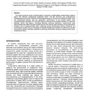 Preparation of Vanillin-Modified Gelatin and its Application in Leather