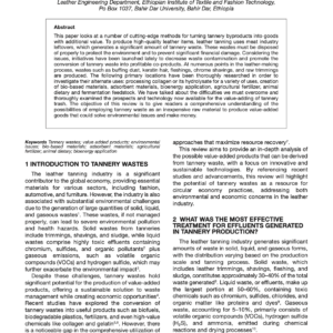 A review on possible value-added products from tannery waste
