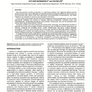 Essential Oils in Leather Production: Antimicrobial Properties and Sustainable Biocide Potential – A Review