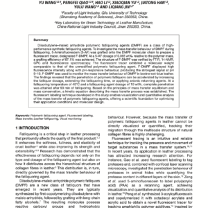 Fluorescent Labeling of Diisobutylene–Maleic Anhydride Polymeric Fatliquoring Agents for Visualizing Mass Transfer during Fatliquoring
