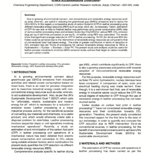 Effect of Renewable Energy Resources on the Carbon Footprint in the Leather Industry: A Sustainable Approach